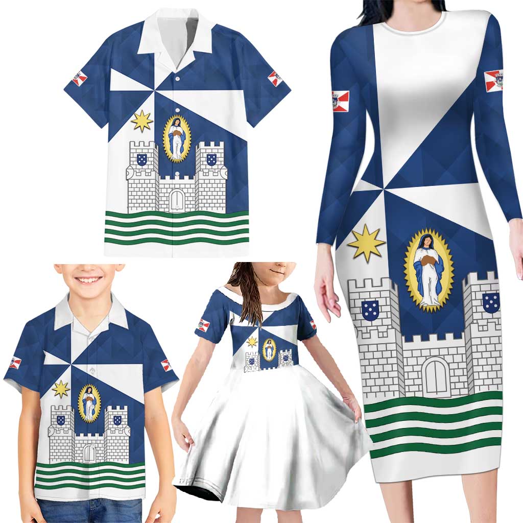 Faro Portugal Family Matching Long Sleeve Bodycon Dress and Hawaiian Shirt Sporty Style - Wonder Print Shop