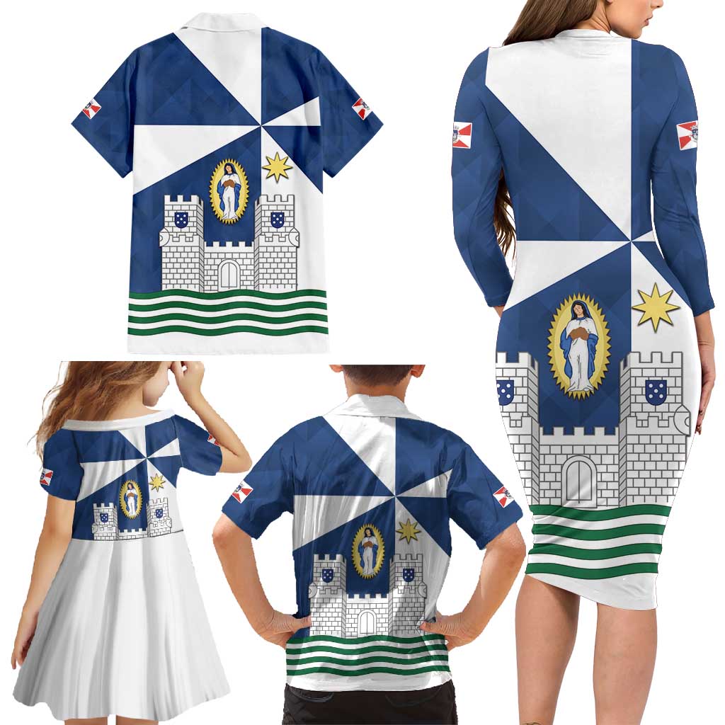 Faro Portugal Family Matching Long Sleeve Bodycon Dress and Hawaiian Shirt Sporty Style - Wonder Print Shop