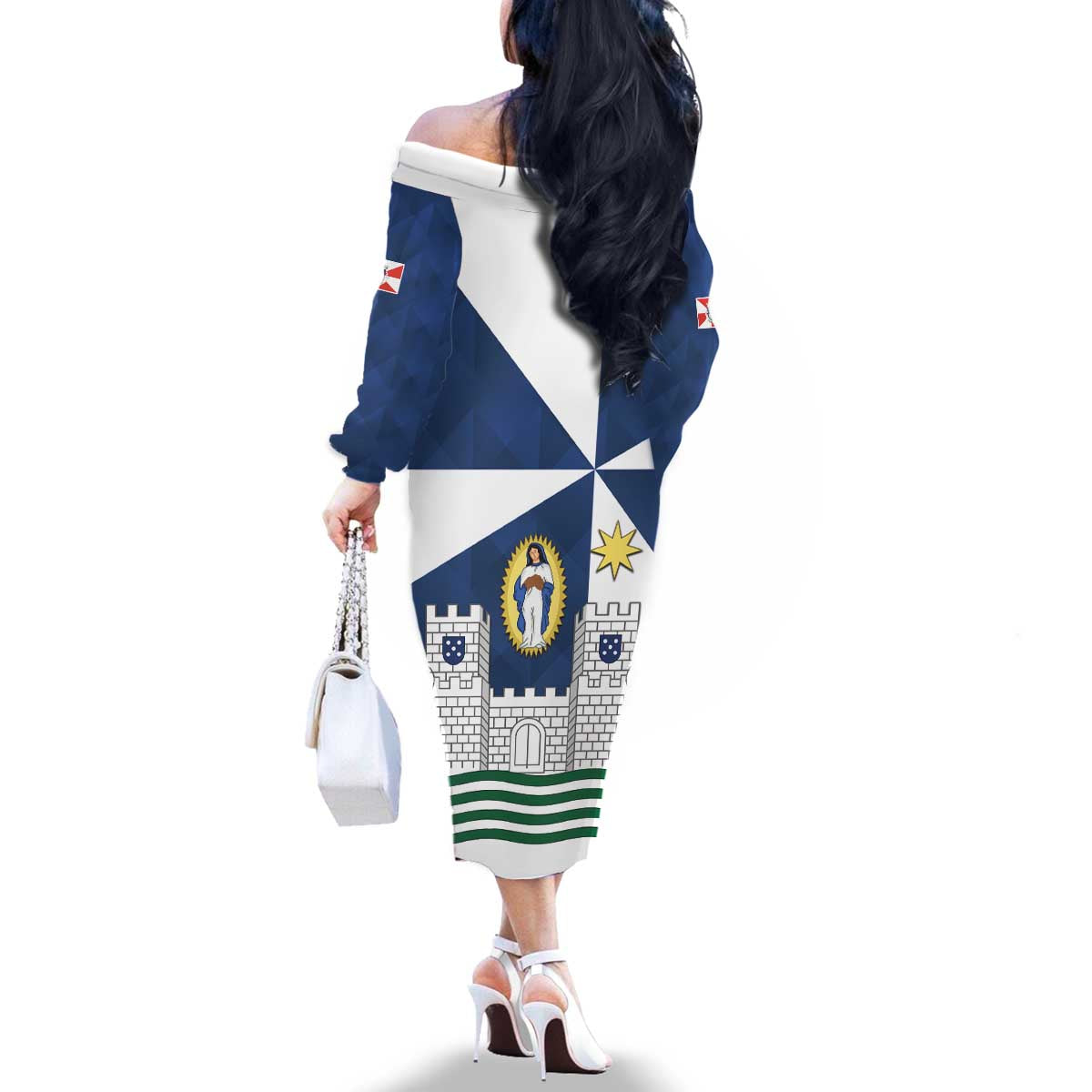 Faro Portugal Family Matching Off The Shoulder Long Sleeve Dress and Hawaiian Shirt Sporty Style - Wonder Print Shop