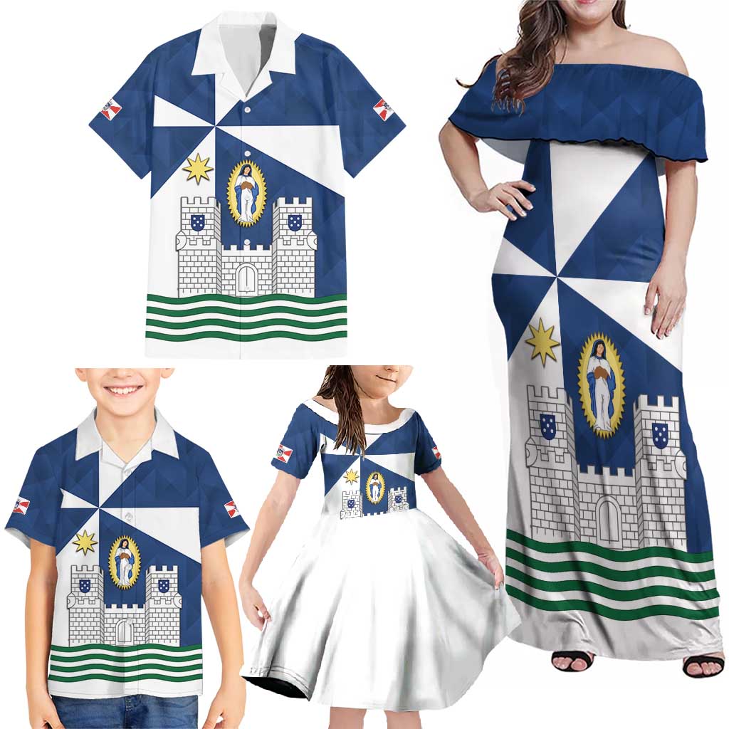 Faro Portugal Family Matching Off Shoulder Maxi Dress and Hawaiian Shirt Sporty Style - Wonder Print Shop