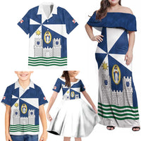 Faro Portugal Family Matching Off Shoulder Maxi Dress and Hawaiian Shirt Sporty Style - Wonder Print Shop