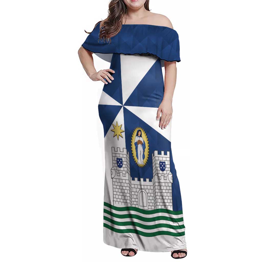 Faro Portugal Family Matching Off Shoulder Maxi Dress and Hawaiian Shirt Sporty Style - Wonder Print Shop