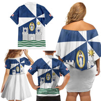 Faro Portugal Family Matching Off Shoulder Short Dress and Hawaiian Shirt Sporty Style - Wonder Print Shop