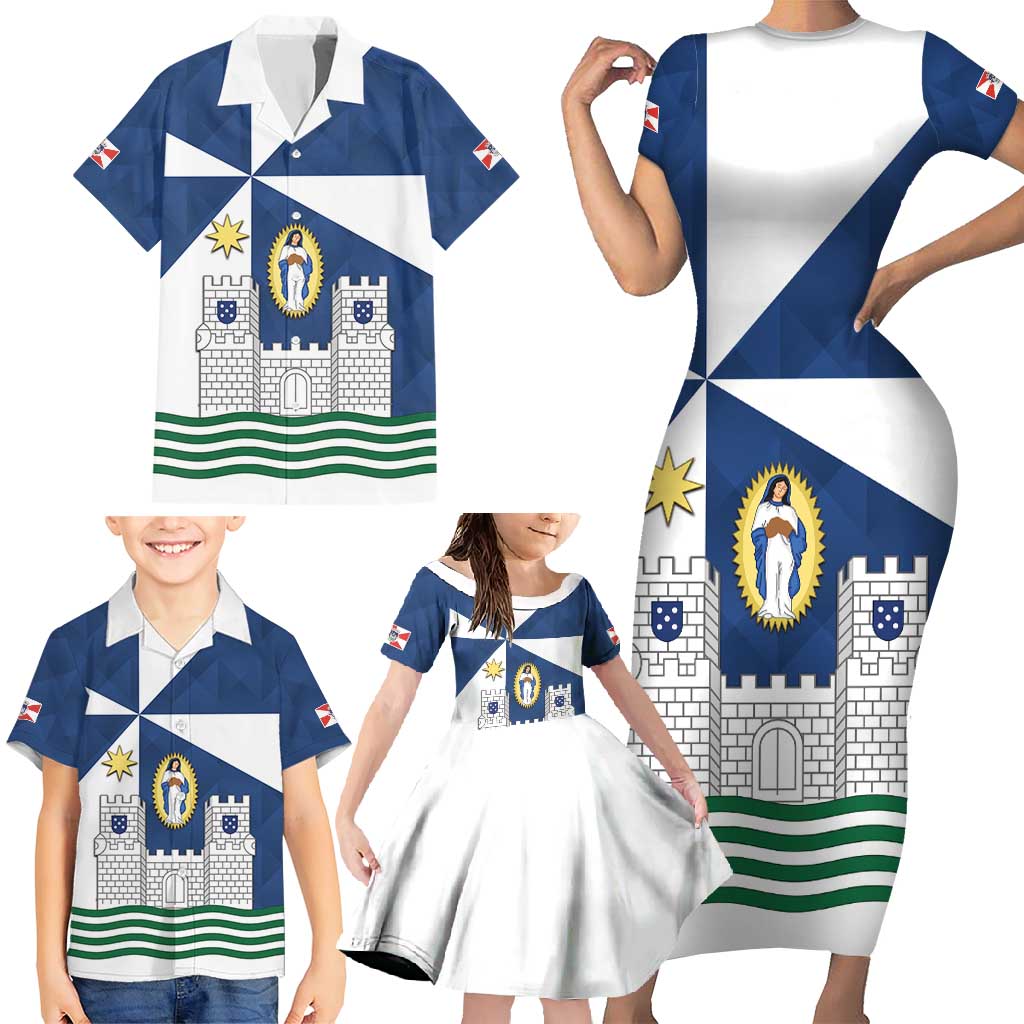 Faro Portugal Family Matching Short Sleeve Bodycon Dress and Hawaiian Shirt Sporty Style - Wonder Print Shop