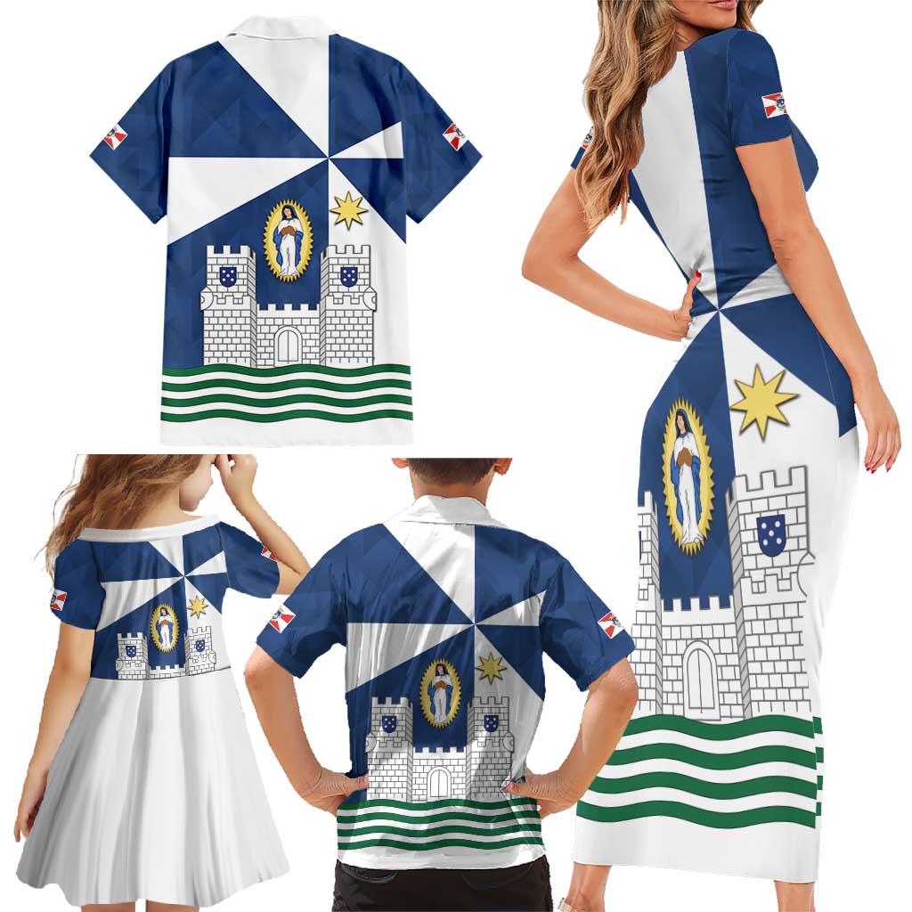 Faro Portugal Family Matching Short Sleeve Bodycon Dress and Hawaiian Shirt Sporty Style - Wonder Print Shop