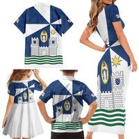 Faro Portugal Family Matching Short Sleeve Bodycon Dress and Hawaiian Shirt Sporty Style - Wonder Print Shop