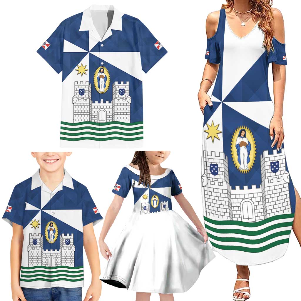 Faro Portugal Family Matching Summer Maxi Dress and Hawaiian Shirt Sporty Style - Wonder Print Shop