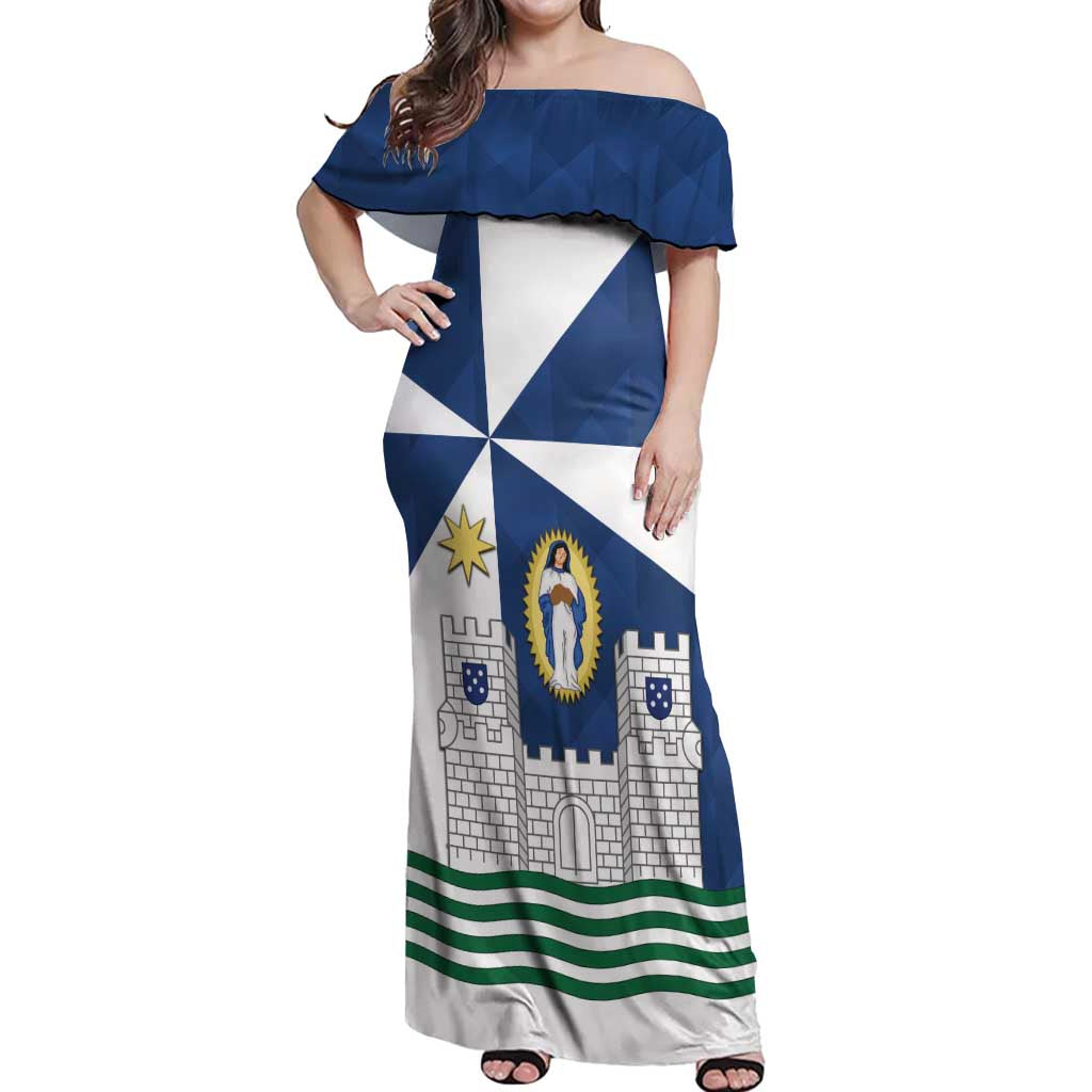 Faro Portugal Off Shoulder Maxi Dress Sporty Style - Wonder Print Shop