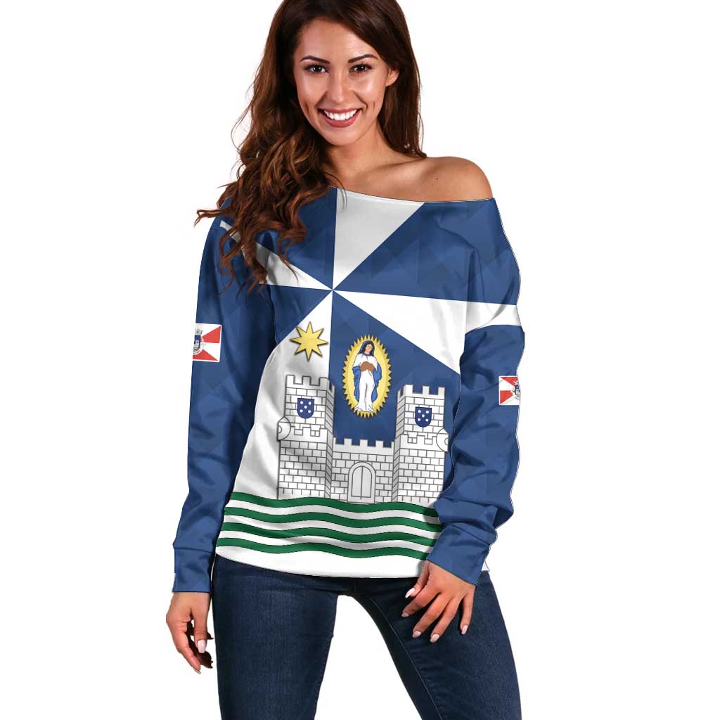 Faro Portugal Off Shoulder Sweater Sporty Style - Wonder Print Shop