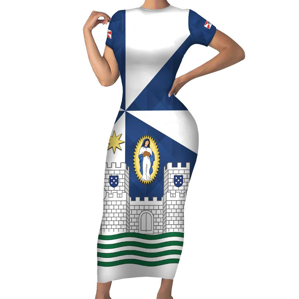 Faro Portugal Short Sleeve Bodycon Dress Sporty Style - Wonder Print Shop