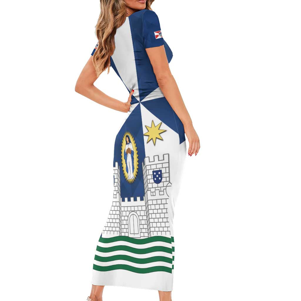 Faro Portugal Short Sleeve Bodycon Dress Sporty Style - Wonder Print Shop