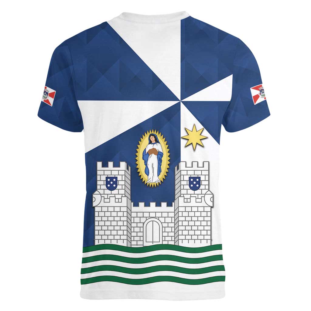 Faro Portugal Women V-Neck T-Shirt Sporty Style - Wonder Print Shop