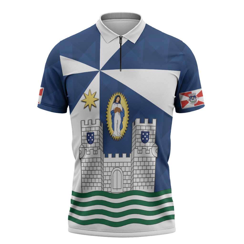 Faro Portugal Zipper Polo Shirt Sporty Style - Wonder Print Shop