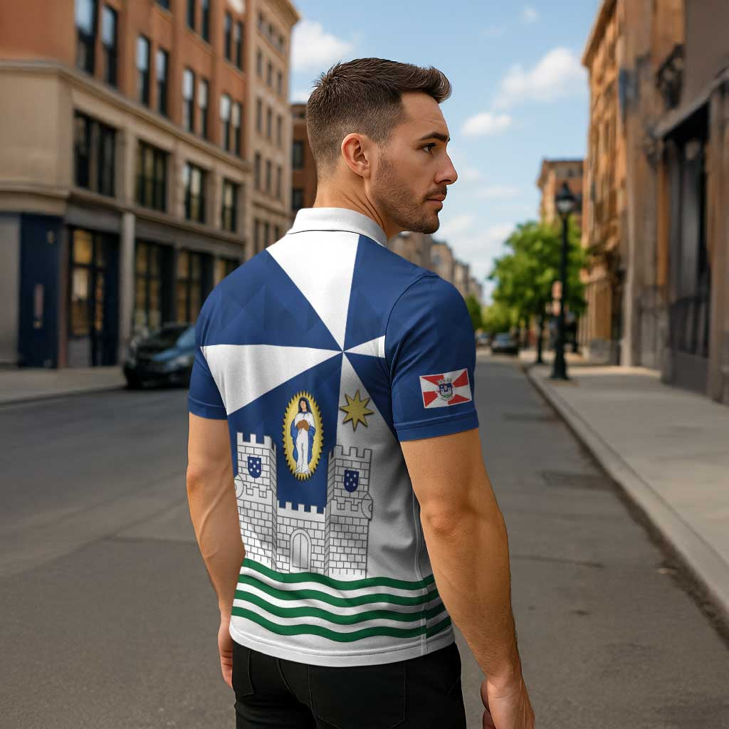 Faro Portugal Zipper Polo Shirt Sporty Style - Wonder Print Shop