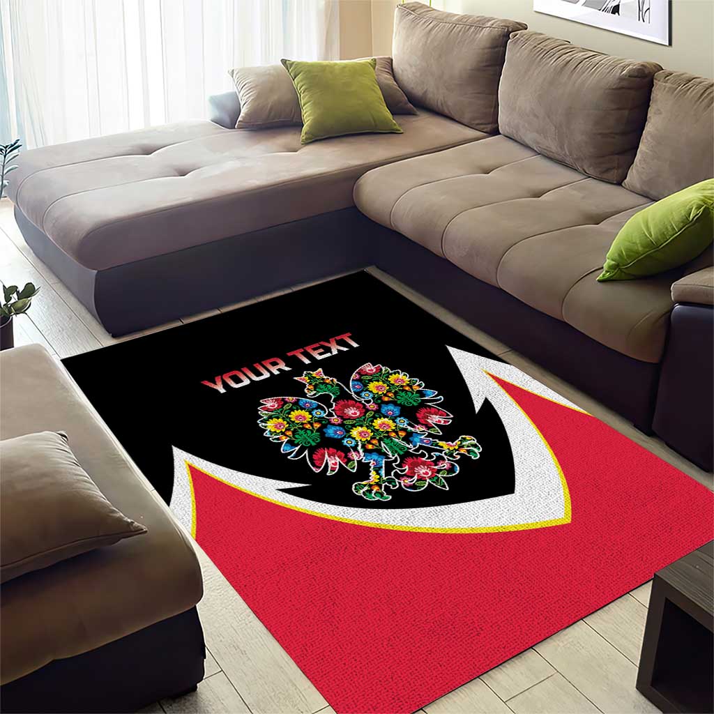 Personalized Poland Wycinanki Eagle Area Rug Polish Traditional Floral Folk Pattern - Wonder Print Shop