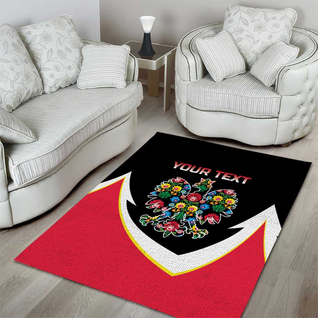 Personalized Poland Wycinanki Eagle Area Rug Polish Traditional Floral Folk Pattern - Wonder Print Shop