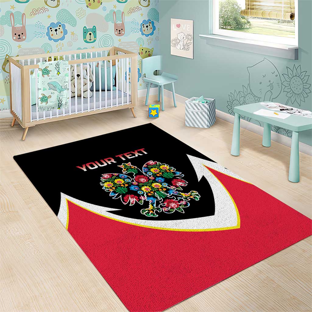 Personalized Poland Wycinanki Eagle Area Rug Polish Traditional Floral Folk Pattern - Wonder Print Shop