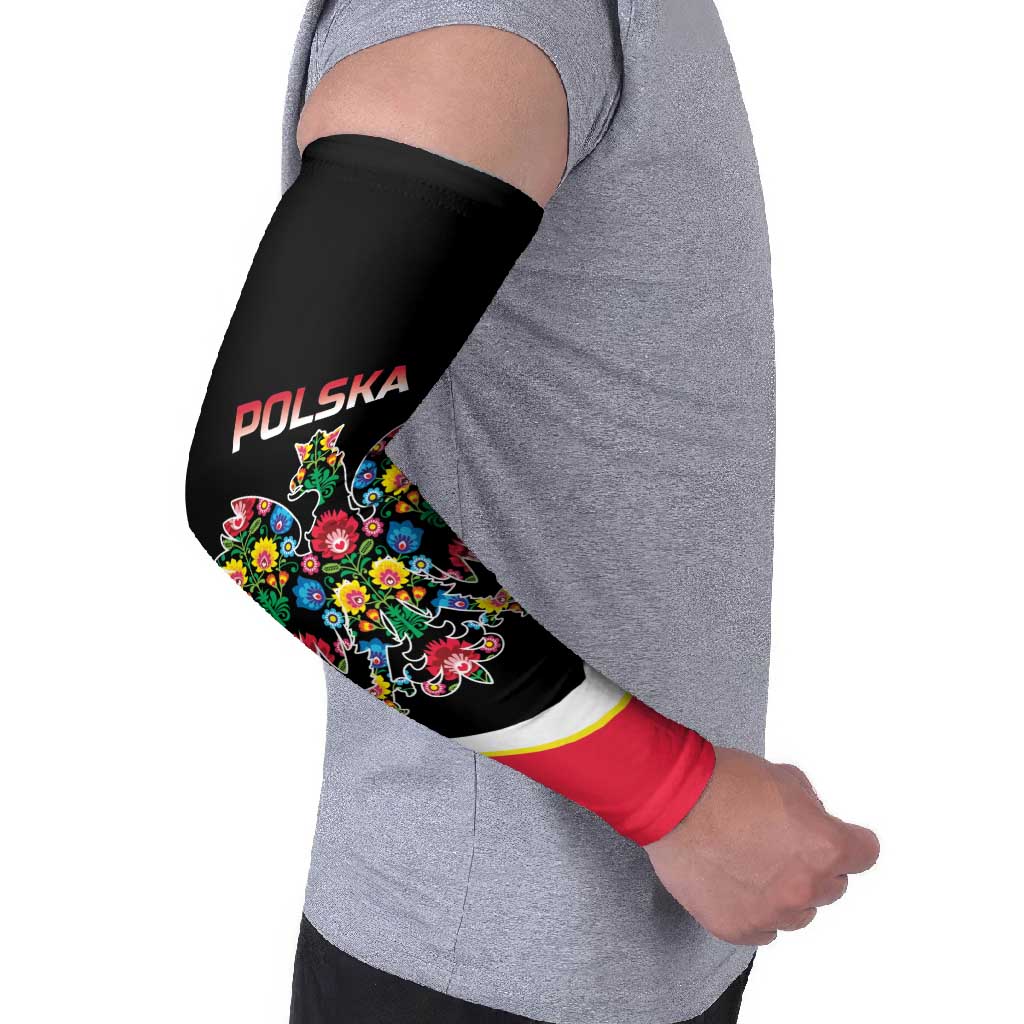 Personalized Poland Wycinanki Eagle Arm Sleeves Polish Traditional Floral Folk Pattern - Wonder Print Shop