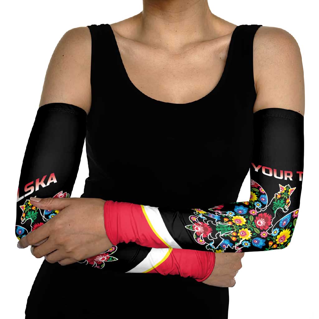 Personalized Poland Wycinanki Eagle Arm Sleeves Polish Traditional Floral Folk Pattern - Wonder Print Shop