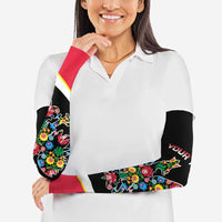 Personalized Poland Wycinanki Eagle Arm Sleeves Polish Traditional Floral Folk Pattern - Wonder Print Shop