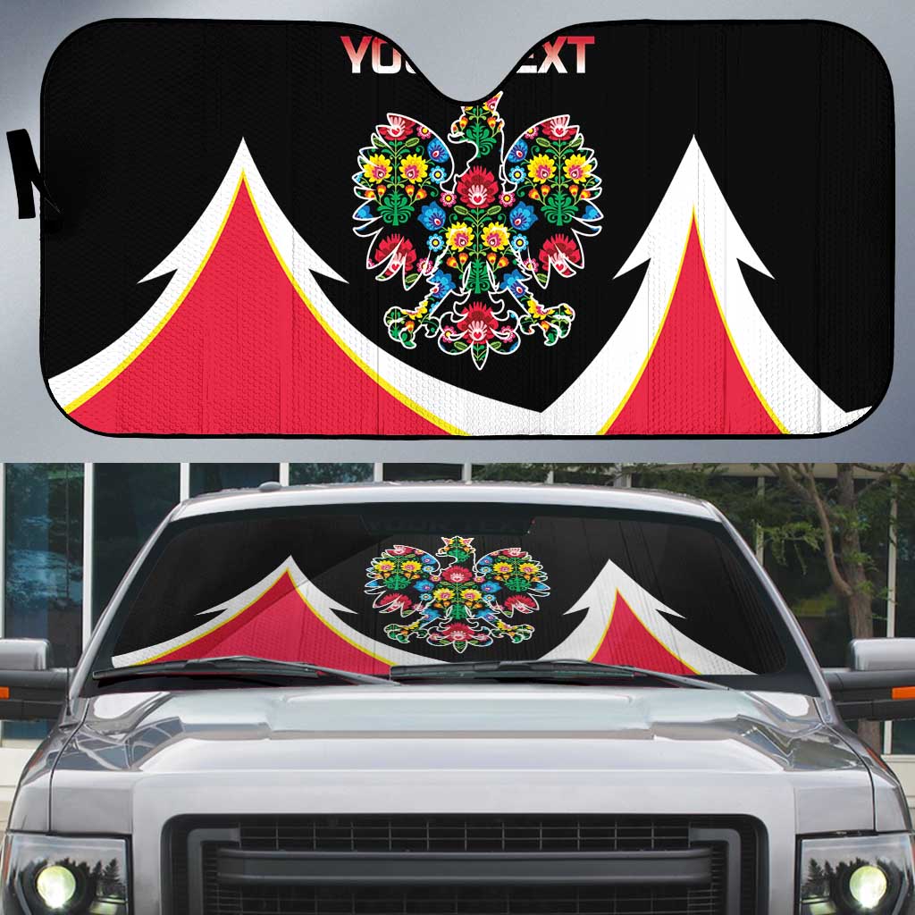 Personalized Poland Wycinanki Eagle Auto Sun Shade Polish Traditional Floral Folk Pattern - Wonder Print Shop