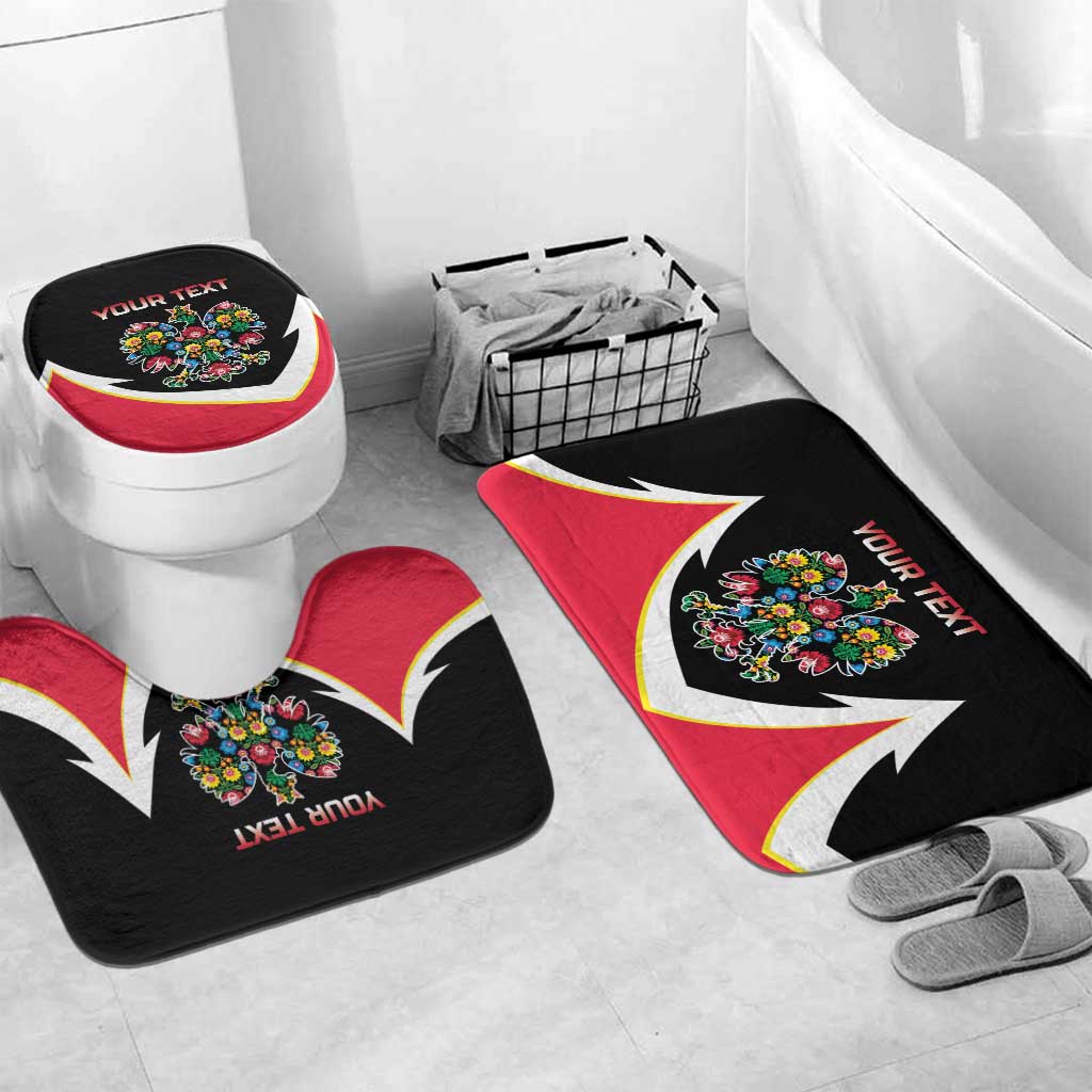 Personalized Poland Wycinanki Eagle Bathroom Set Polish Traditional Floral Folk Pattern - Wonder Print Shop