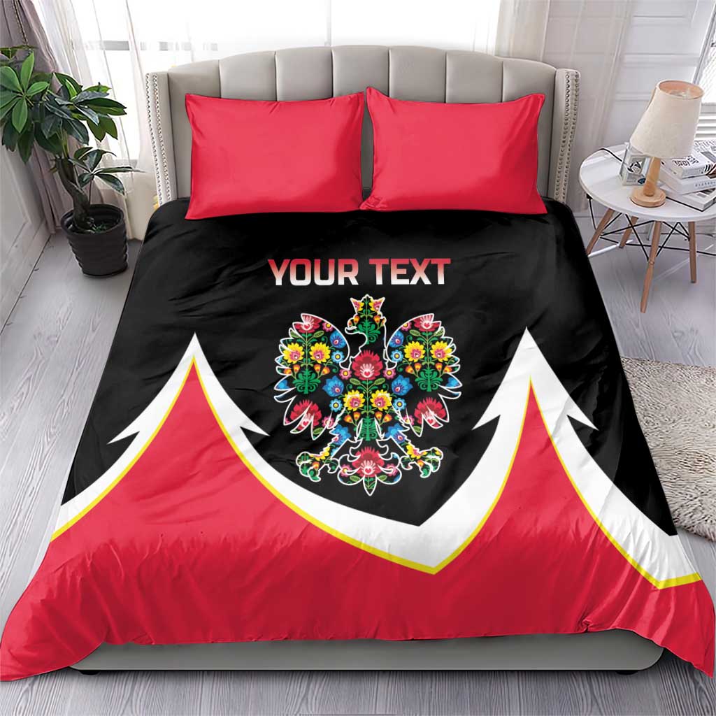 Personalized Poland Wycinanki Eagle Bedding Set Polish Traditional Floral Folk Pattern - Wonder Print Shop