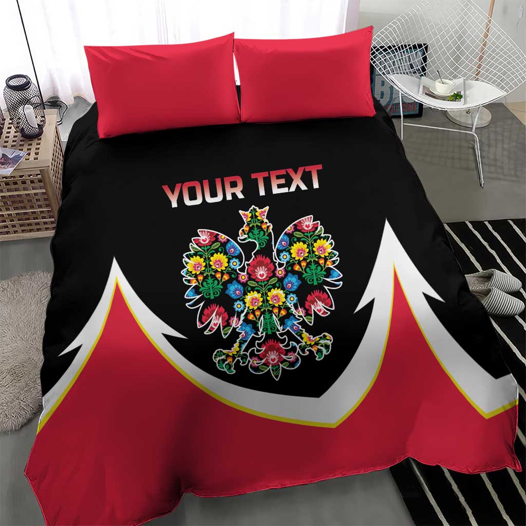 Personalized Poland Wycinanki Eagle Bedding Set Polish Traditional Floral Folk Pattern - Wonder Print Shop