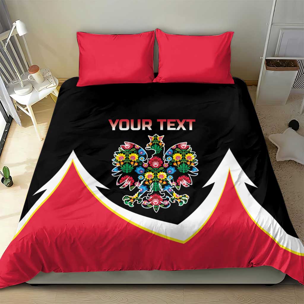 Personalized Poland Wycinanki Eagle Bedding Set Polish Traditional Floral Folk Pattern - Wonder Print Shop
