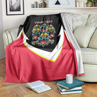 Personalized Poland Wycinanki Eagle Blanket Polish Traditional Floral Folk Pattern - Wonder Print Shop