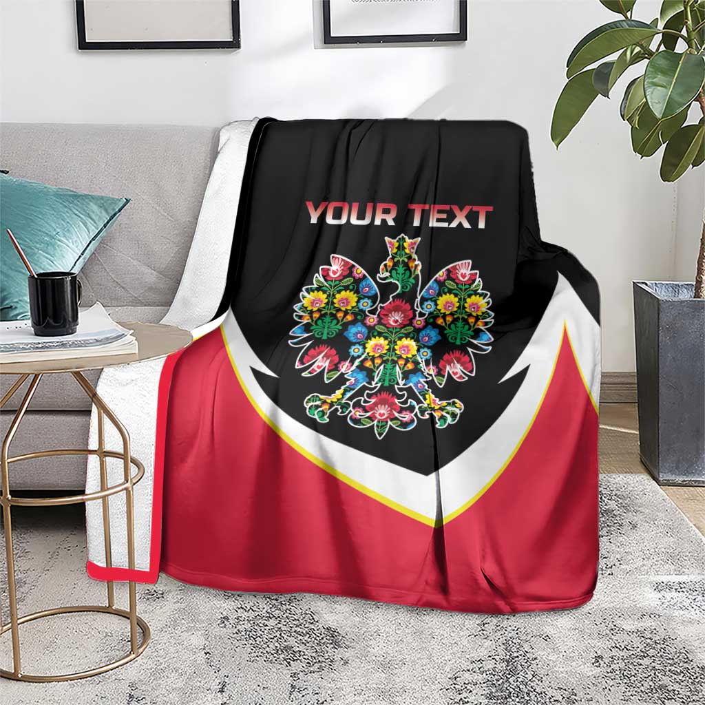 Personalized Poland Wycinanki Eagle Blanket Polish Traditional Floral Folk Pattern - Wonder Print Shop