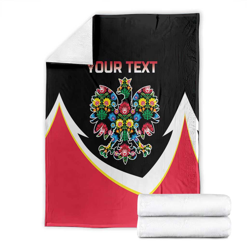 Personalized Poland Wycinanki Eagle Blanket Polish Traditional Floral Folk Pattern - Wonder Print Shop