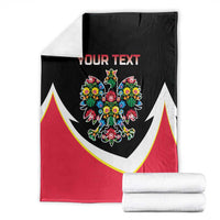 Personalized Poland Wycinanki Eagle Blanket Polish Traditional Floral Folk Pattern - Wonder Print Shop