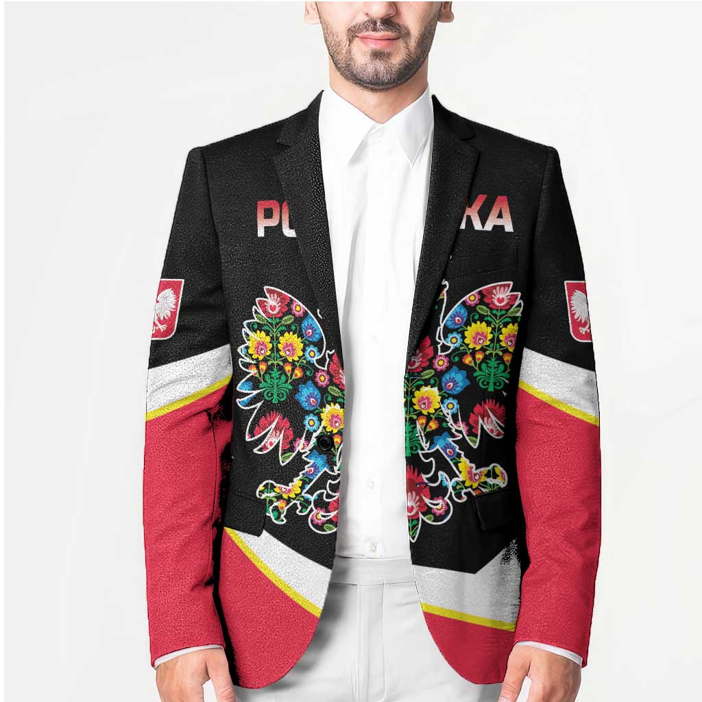 Personalized Poland Wycinanki Eagle Blazer Polish Traditional Floral Folk Pattern - Wonder Print Shop