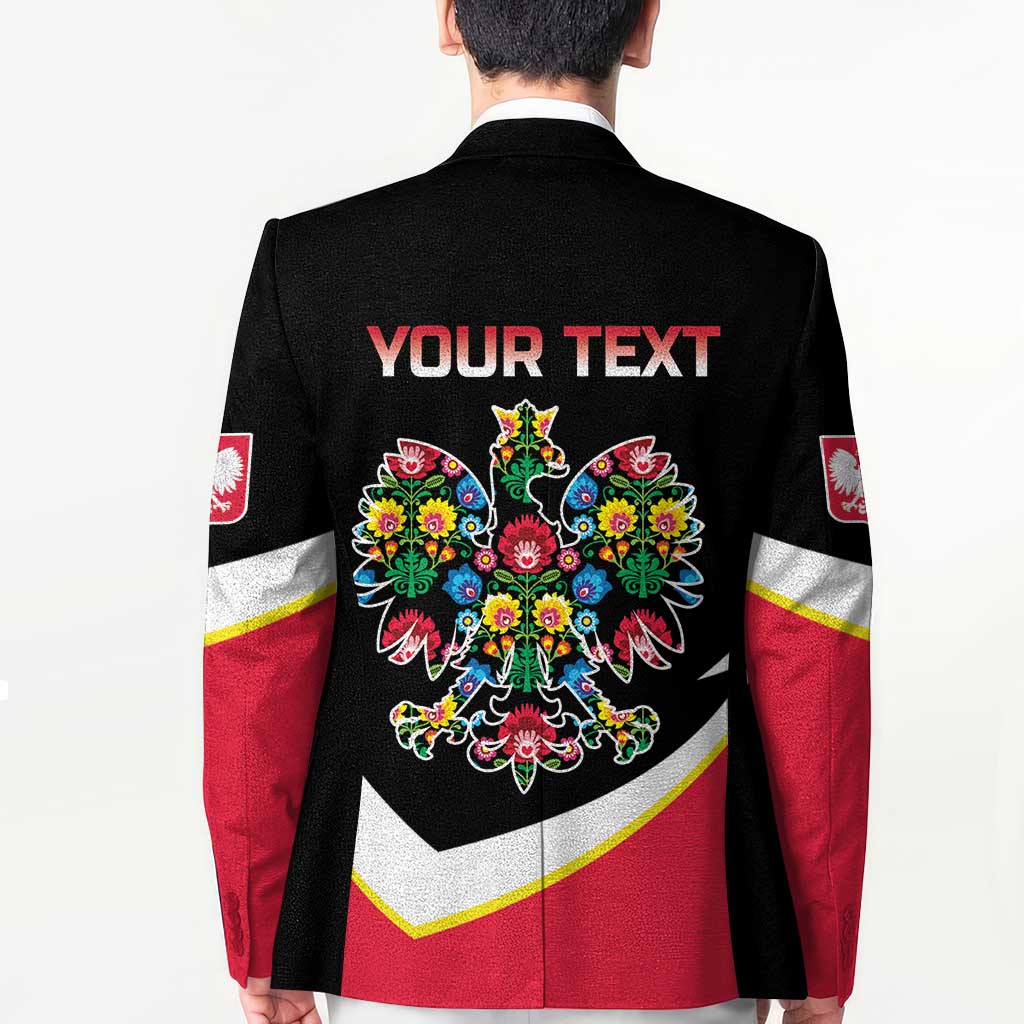 Personalized Poland Wycinanki Eagle Blazer Polish Traditional Floral Folk Pattern - Wonder Print Shop