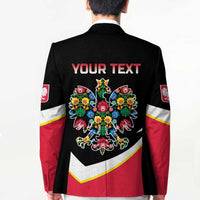 Personalized Poland Wycinanki Eagle Blazer Polish Traditional Floral Folk Pattern - Wonder Print Shop