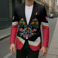 Personalized Poland Wycinanki Eagle Blazer Polish Traditional Floral Folk Pattern - Wonder Print Shop