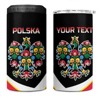 Personalized Poland Wycinanki Eagle 4 in 1 Can Cooler Tumbler Polish Traditional Floral Folk Pattern - Wonder Print Shop