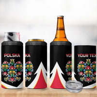 Personalized Poland Wycinanki Eagle 4 in 1 Can Cooler Tumbler Polish Traditional Floral Folk Pattern - Wonder Print Shop