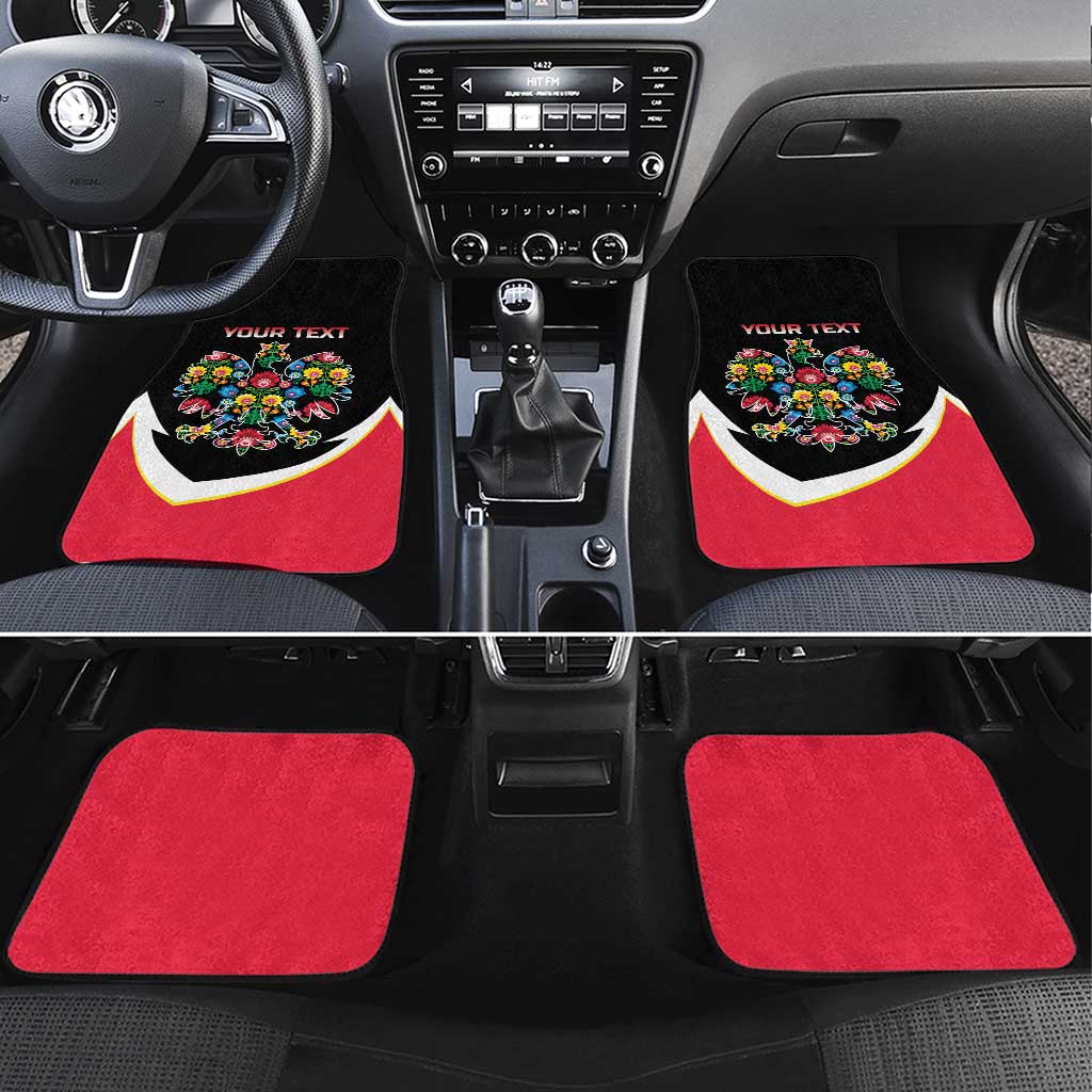 Personalized Poland Wycinanki Eagle Car Mats Polish Traditional Floral Folk Pattern - Wonder Print Shop