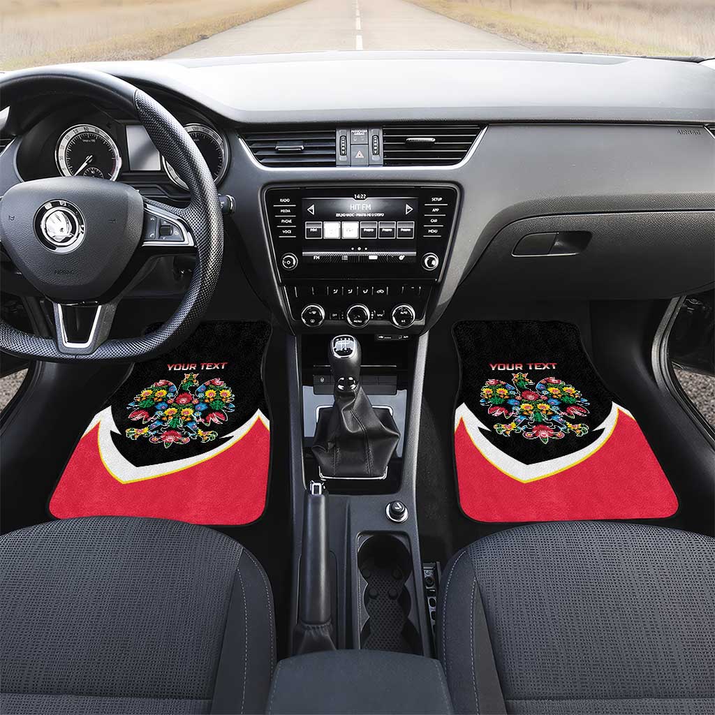 Personalized Poland Wycinanki Eagle Car Mats Polish Traditional Floral Folk Pattern - Wonder Print Shop