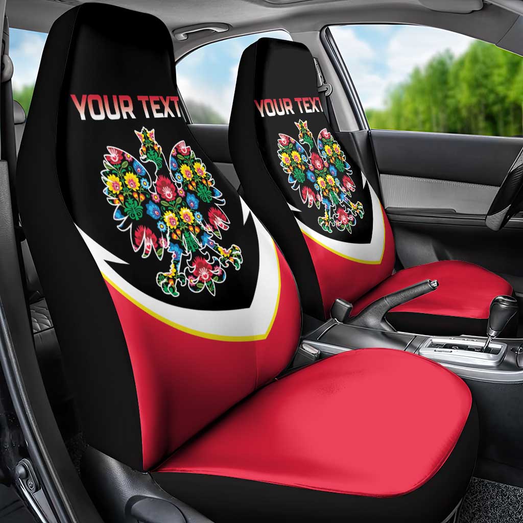Personalized Poland Wycinanki Eagle Car Seat Cover Polish Traditional Floral Folk Pattern - Wonder Print Shop
