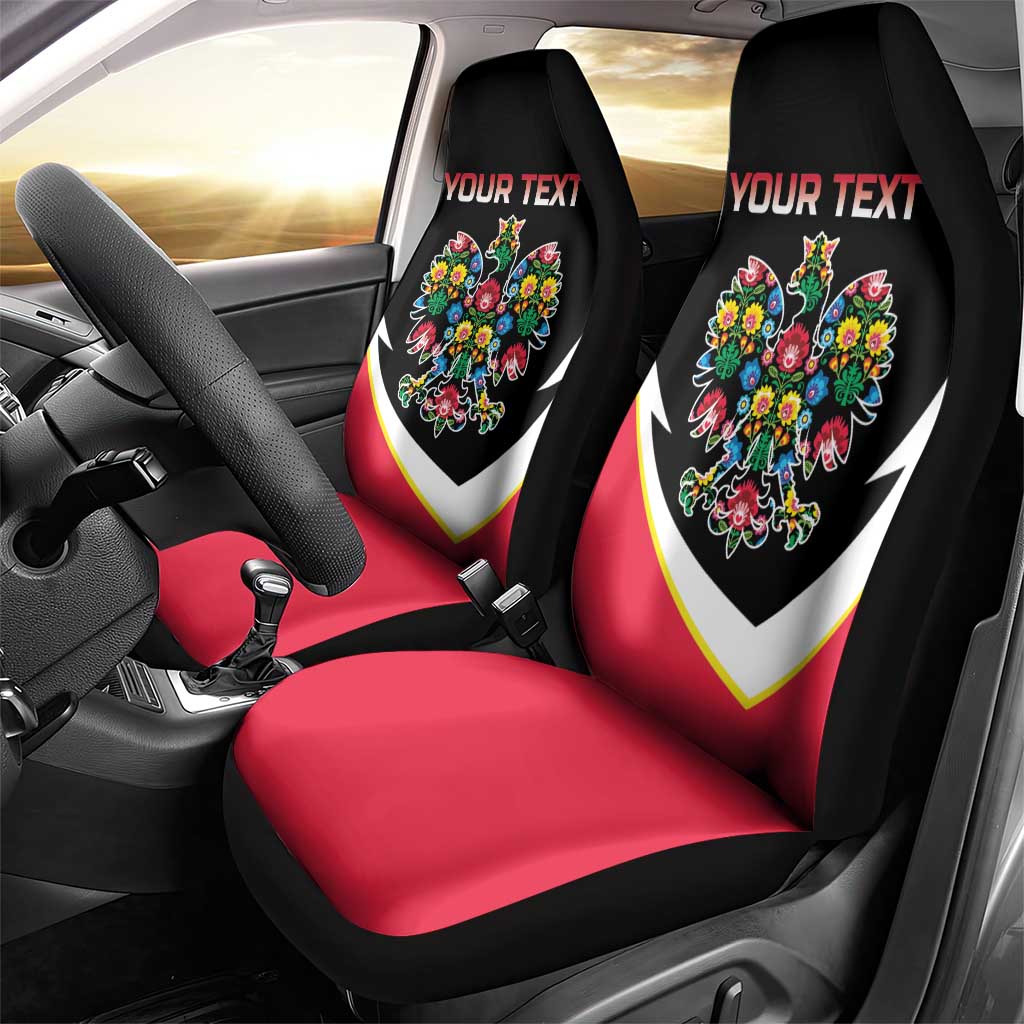 Personalized Poland Wycinanki Eagle Car Seat Cover Polish Traditional Floral Folk Pattern - Wonder Print Shop