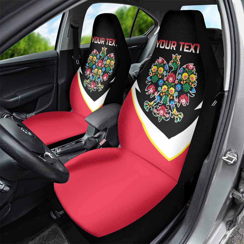 Personalized Poland Wycinanki Eagle Car Seat Cover Polish Traditional Floral Folk Pattern - Wonder Print Shop