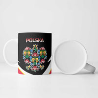 Personalized Poland Wycinanki Eagle Ceramic Mug Polish Traditional Floral Folk Pattern - Wonder Print Shop
