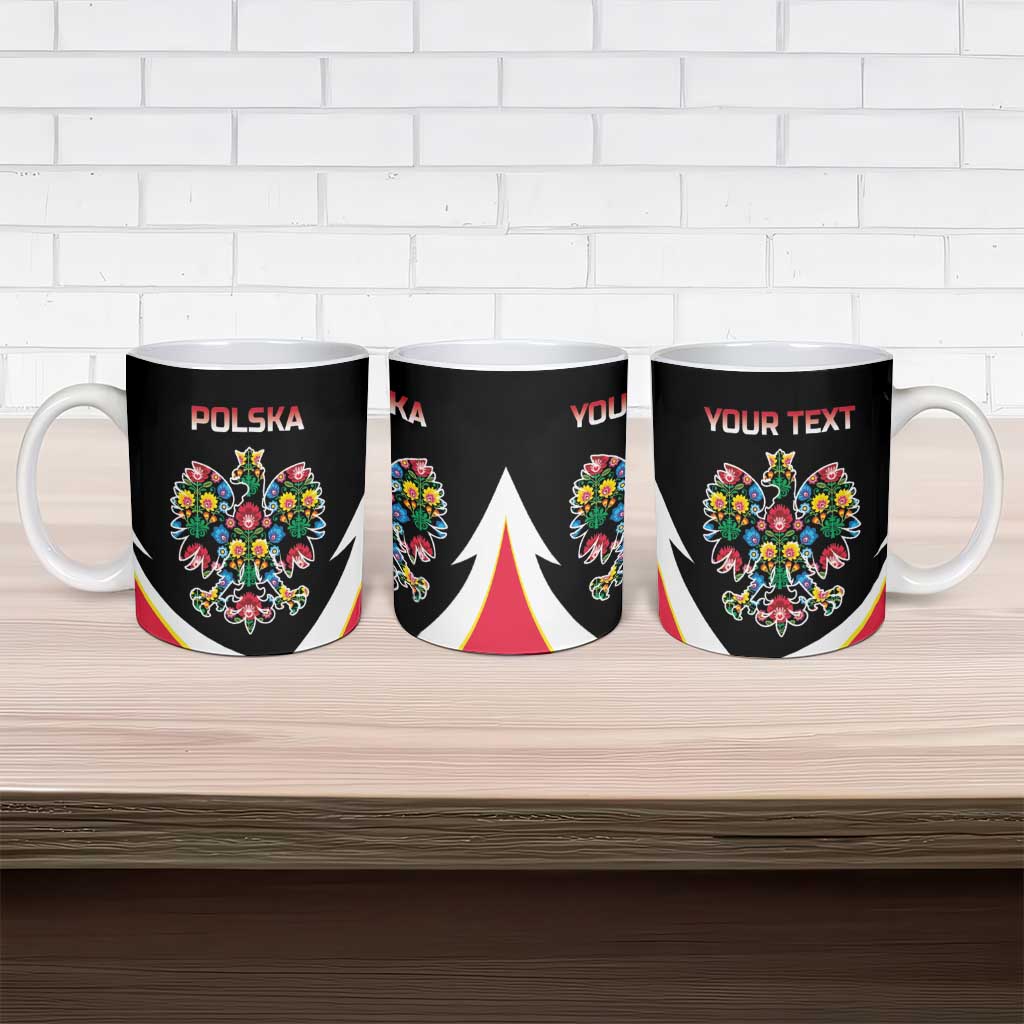 Personalized Poland Wycinanki Eagle Ceramic Mug Polish Traditional Floral Folk Pattern - Wonder Print Shop