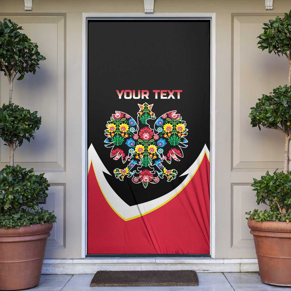 Personalized Poland Wycinanki Eagle Door Cover Polish Traditional Floral Folk Pattern - Wonder Print Shop
