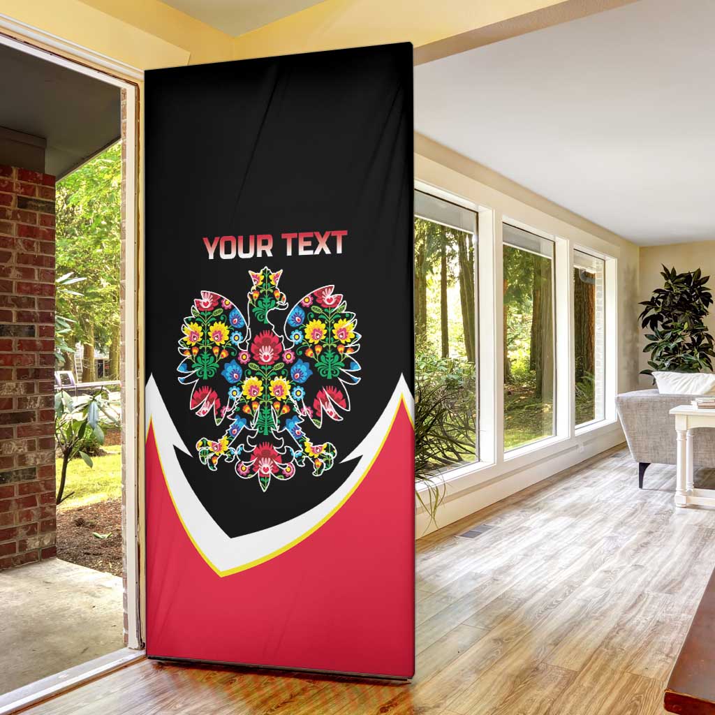 Personalized Poland Wycinanki Eagle Door Cover Polish Traditional Floral Folk Pattern - Wonder Print Shop
