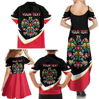 Personalized Poland Wycinanki Eagle Family Matching Summer Maxi Dress and Hawaiian Shirt Polish Traditional Floral Folk Pattern - Wonder Print Shop