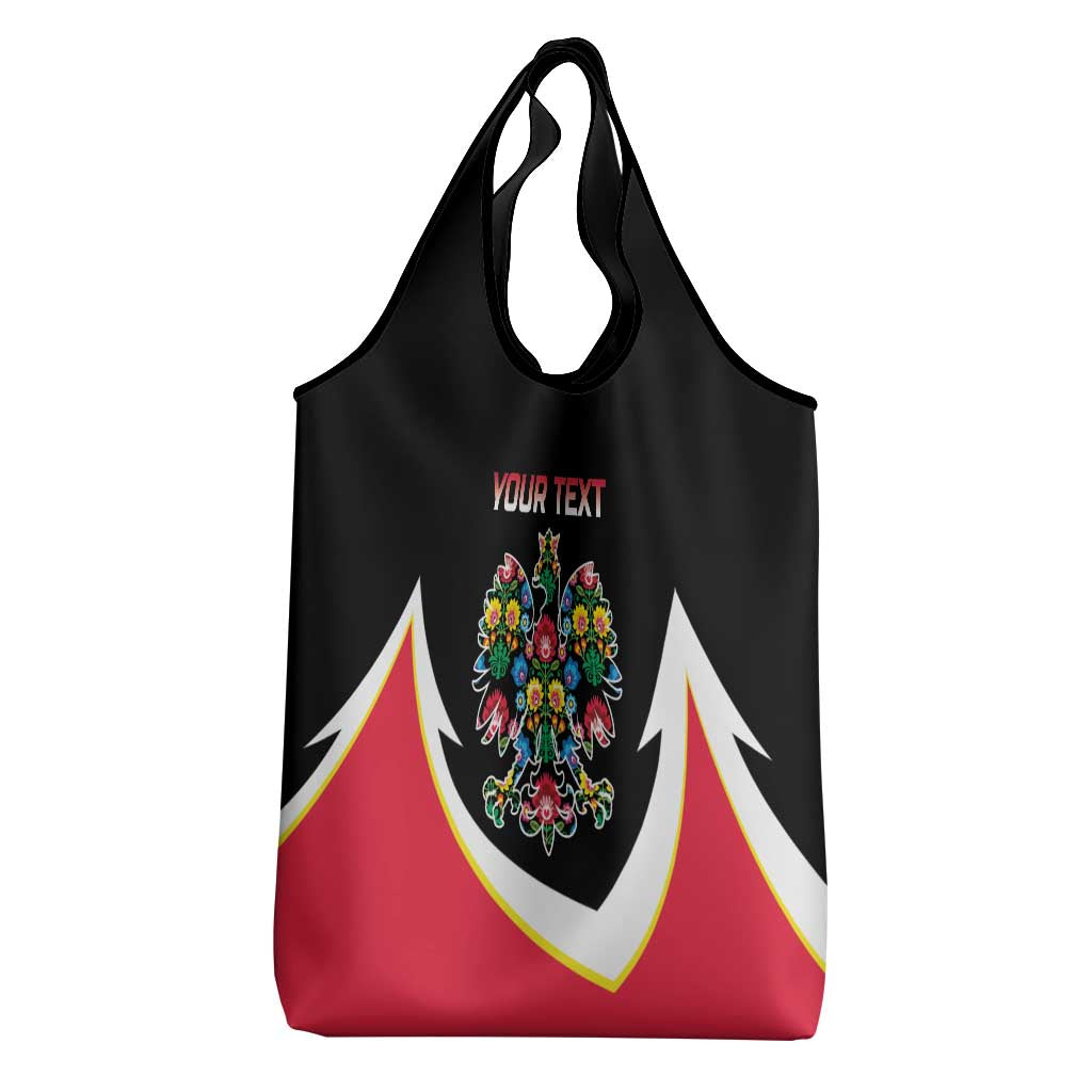 Personalized Poland Wycinanki Eagle Grocery Bag Polish Traditional Floral Folk Pattern - Wonder Print Shop